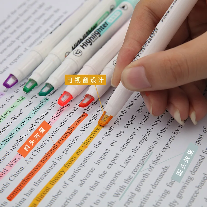 6 colori/Set evidenziatore con - Pastel Highlighter Set Double Ended recensione e prezzo